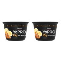 Yogur de plátano-vainilla-cacahuete DANONE Yopro, pack 2x160 g