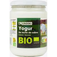 Iogurt natural de llet de cabra EROSKI BIO, flascó 420 g