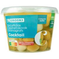 Cocktail de encurtidos EROSKI, cubeta 300 g