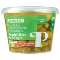 Cogombrets en vinagre EROSKI, cubeta 300 g