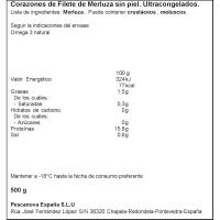 Corazones de merluza sin piel PESCANOVA, caja 500 g