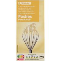 Xocolate blanc per a postres EROSKI, tauleta 200 g