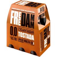 Cervesa torrada FREE DAMM, pack 6 ampolles 0,25l