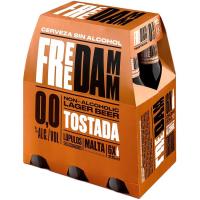 Cerveza tostada FREE DAMM, pack botella 6x25 cl