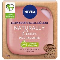 Jabón facial piel radiante NIVEA NATURALLY, pack 1 ud
