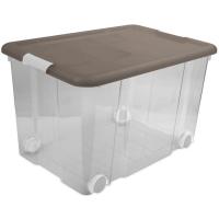 Caixa de plàstic, tancament i rodes Eco-Friendly, 55 litres, 590x405x357mm HEGA, 1ud