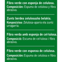 Fregall verd amb esponja vegetal EROSKI, pack 2 u