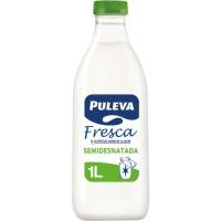 Leche fresca semidesnatada PULEVA, botella 1 litro