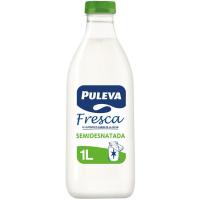 Leche fresca semidesnatada PULEVA, botella 1 litro