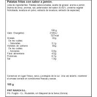 Patatas fritas onduladas sabor jamón FRIT RAVICH, bolsa 105 g