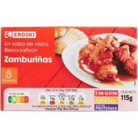 Zamburiña en salsa de petxina de pelegrí EROSKI, llauna 115 g