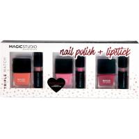 Set 3 match labios y uñas MAGIC STUDIO, pack 1 ud