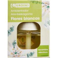 Ambientador elèctric flors blanques EROSKI, recanvi 1 u.