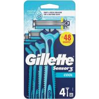 Maquinilla desechable GILLETTE SENSOR 3 COOL, pack 4 uds
