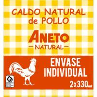 Brou de pollastre ANETO, pack 2x330 ml