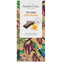 Xocolata 70% cacau amb taronja SIMÓN COLL, tauleta 85 g