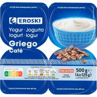 Iogurt grec sabor cafè EROSKI, pack 4x125 g