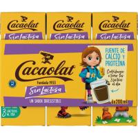 Batut cacau sense lactosa CACAOLAT, brik 6x200 ml