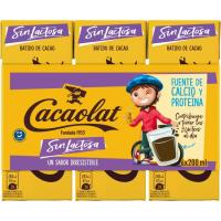 Batido de cacao sin lactosa CACAOLAT, brik 6x200 ml