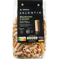 Maccheroni 3 cereales EROSKI SELEQTIA, paquete 500 g
