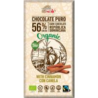 Xocolata negra bio amb canyella CHOCOLATES SOLÉ, caixa 100 g