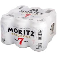 Cerveza MORITZ 7, pack 9 latas 33 cl