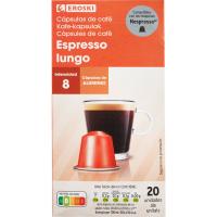 Café expresso lungo compatible Nespresso EROSKI, caja 20 uds