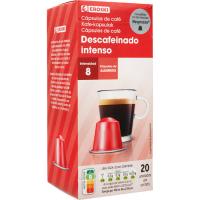 Café descafeinado compatible Nespresso EROSKI, caja 20 uds