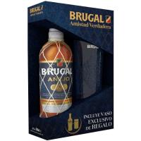 Ron Añejo BRUGAL, botella 70 cl + Vaso regalo