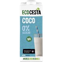 Beguda vegetal de coco sense sucre ECOCESTA, brik 1 litre