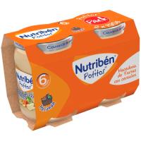 Potitos de macedonia con frutas, cereales NUTRIBEN, pack 2x190 g