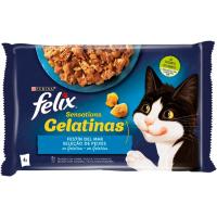 Gelatines de peix per a gat FELIX SENSATIONS, pack 4x85 g