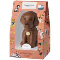 Perro de chocolate con leche pintado SIMÓN COLL, caja 165 g