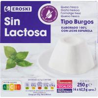Formatge de burgos sense lactosa EROSKI, pack 4x62,5 g