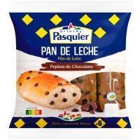 Pan de leche con pepitas BRIOCHE PASQUIER, 6 uds, paquete 210 g