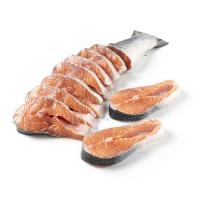 Salmón medio a rodajas de crianza, al peso, compra mínima 1.8 kg