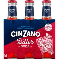 Bitter amb soda CINZANO, pack 3x20 cl