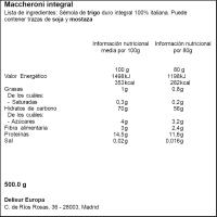 Maccheroni integral LA MOLISANA, paquete 500 g