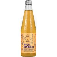 Kombucha de cúrcuma y jengibre VIVER KOMBUCHA, botellín 330 ml