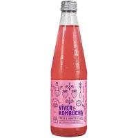 Kombucha de fresa e hibisco VIVER KOMBUCHA, botellín 330 ml