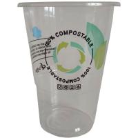 Vaso transparente desechable en PLA, 100% compostable, 350 cc BETIK, pack 15 uds