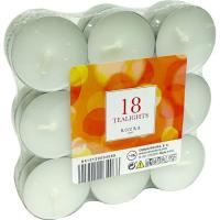 Espelma Tealight en recipient d`alumini, blanca, sense perfum ROURA, pack 18 u