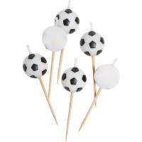 Vela pelota de futbol PARTYGRAM, pack 6 uds