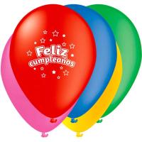 Globo latex Per molts anys, colors assortits, 30,5 cm PARTYGRAM, pack 10 uds