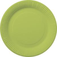 Plat verd compostable lliure de plàstic Ø23 cm, pack 12 u