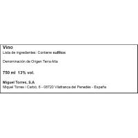Vi blanc D.O. Terra Alta BE NEGRE, ampolla 75 cl