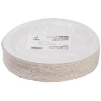 Plato redondo de cartón blanco biodegradable Ø22cm BETIK, 50 uds