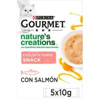 Menjar humit de salmó per a gat Gourmet NATURE, pack 5x10 g