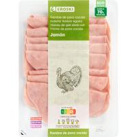 Fiambre de pernil de pit d`indiot EROSKI, sobre 225 g