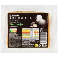 Queso de oveja con trufa EROSKI SELEQTIA, cuña 200 g